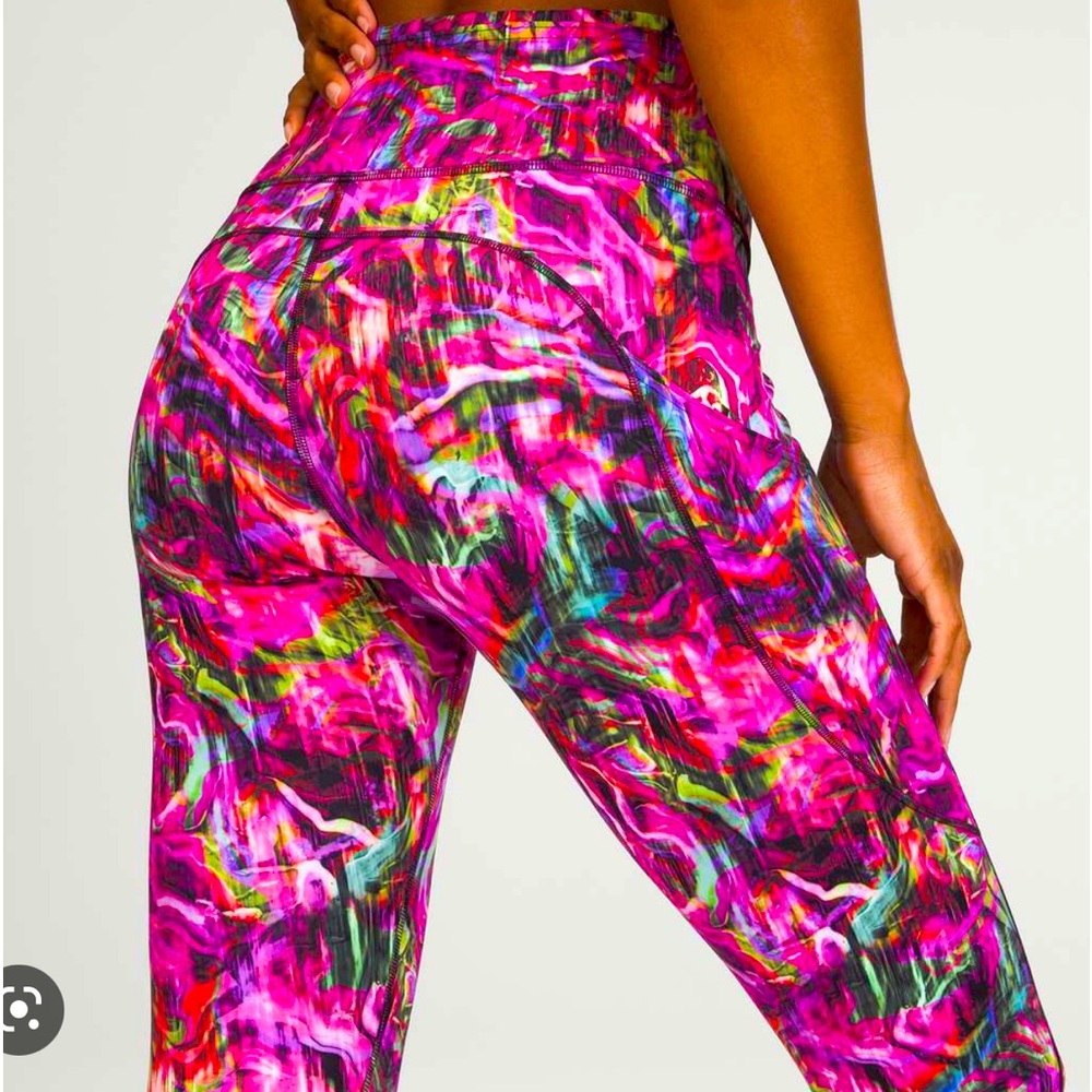 lululemon athletica Pink Multi Abstract Print Leggings